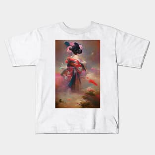 Japanese Dancing Geisha Kids T-Shirt